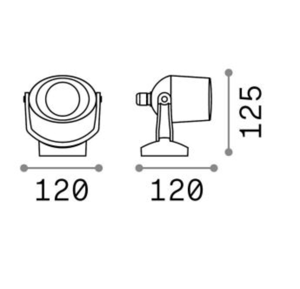 Elio ap1 faretto da esterno orientabile bianco ip66 impermeabile 3,5w 4000k