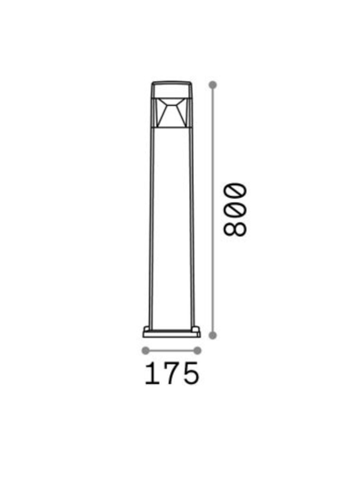 Cosmo pt1 ideal lux lampioncino da esterno squadrato resina grigio ip55