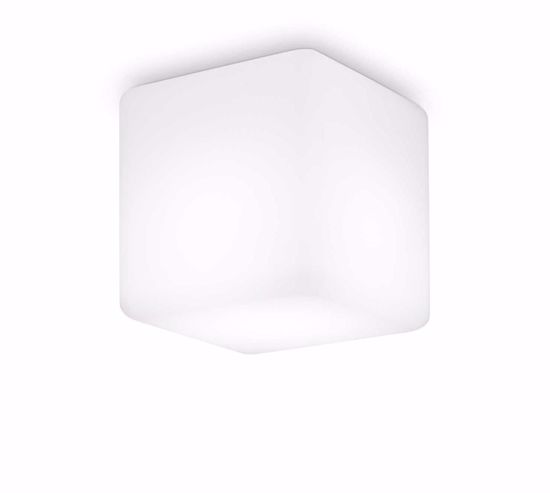 Luna pl1 ideal lux cubotto opale da esterno ip44