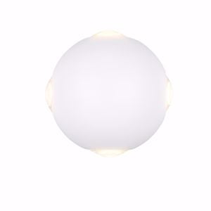 Applique da esterno sfera bianca 8w 3000k moderna 4 fasci di luce