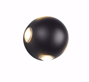 Applique sfera nera per esterno moderna 4 luci led 8w 3000k