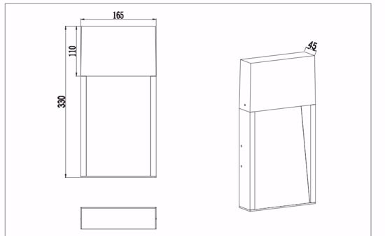 Applique per esterni antracite effetto legno  11w 3000k ip44