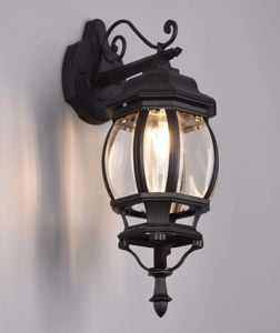 Applique lanterna nera per esterno stile classico