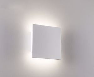 Applique ceramica gesso led 18w quadrato 2700k bianca pitturabile