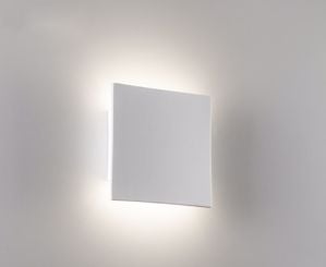 Applique gesso led 18w 3000k moderna quadrata in ceramica bianco pitturabile