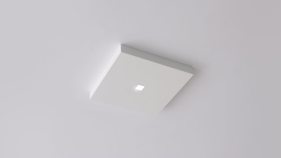 Plafoniera quadrato di gesso da soffitto bianco pitturabile led 6w 3000k