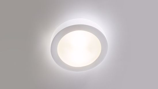 Plafoniera in ceramica bianco 40cm led 14w 3000k verniciabile diffusore di vetro