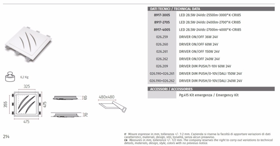 Porta faretto di gesso cristaly graffio incasso da soffitto 28,5w 3000k