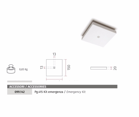 Plafoniera quadrato di gesso da soffitto bianco pitturabile led 6w 3000k