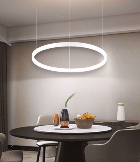 Ideal lux oracle slim sp d050 round bianco lampadario moderno led 30w 3000k