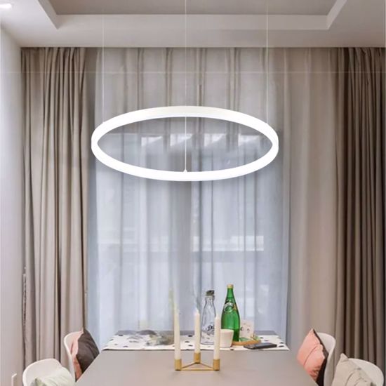 Ideal lux oracle slim sp d050 round bianco lampadario moderno led 30w 3000k