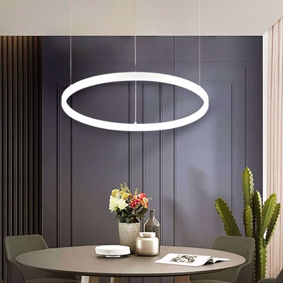 Oracle slim sp d070 round ideal lux lampadario led design bianco 38w 3000k