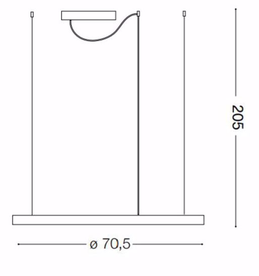 Oracle slim sp d070 round ideal lux lampadario led design bianco 38w 3000k