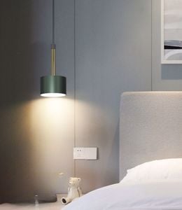 Lampadario da comodino per camera da letto pendente verde oro