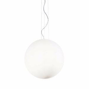 Sospensione mapa bianco ideal lux sp1 d50 boccia di vetro bianco 50cm