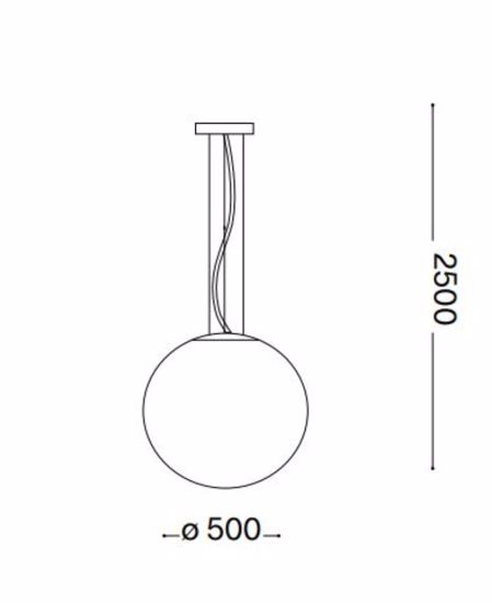 Sospensione mapa bianco ideal lux sp1 d50 boccia di vetro bianco 50cm