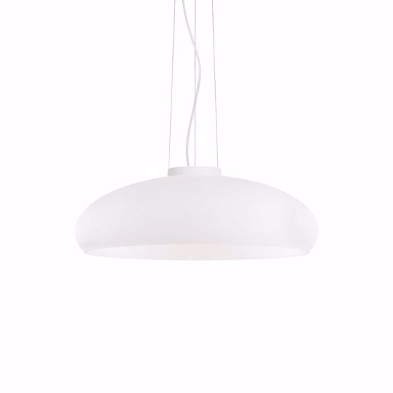 Aria sp1 ideal lux lampadario da cucina moderna cupola vetro bianco schiacciata