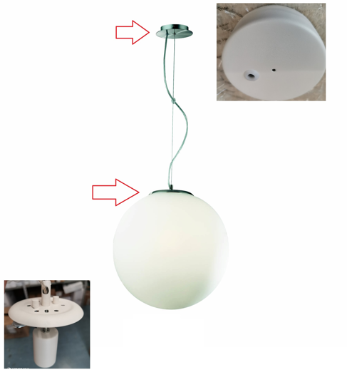 Sospensione mapa bianco ideal lux sp1 d50 boccia di vetro bianco 50cm