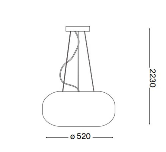 Ideal lux arizona sp5 sospensione per soggiorno vetro bianco rigato