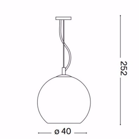 Nemo sp1 d40 ideal lux lampada a sospensione sfera in vetro trasparente