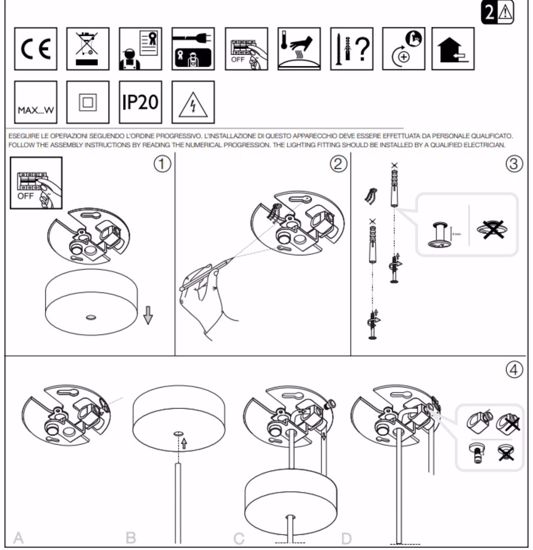 Ideal lux a-line sp1 d30 lampada a sospensione bianco per cucina