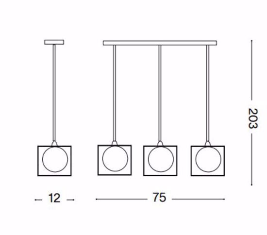 Lingotto sp3 ideal lux lampadario dorato nero e ottone