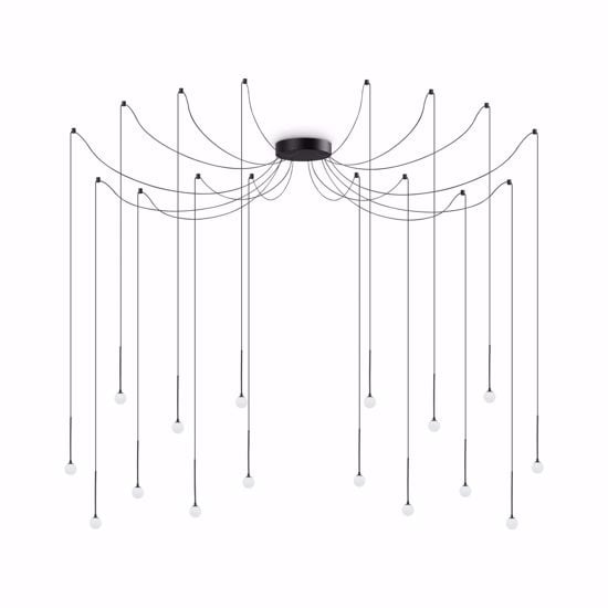 Ideal lux lucciola lampadario sp16 led 16w 3000k nero