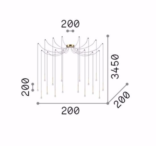 Ideal lux lucciola lampadario sp16 led 16w 3000k nero