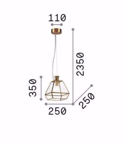 Orangerie sp1 small ideal lux lampada a sospensione per isola cucina brunito vetro cavo regolabile