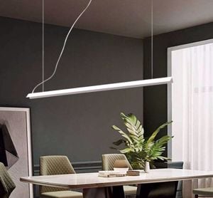 Ideal lux v-line lampadario bianco da tavolo led 20w 3000k cavi regolabili
