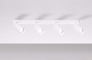 Isyluce lampada bianca da soffitto 4 faretti led orientabili gu10