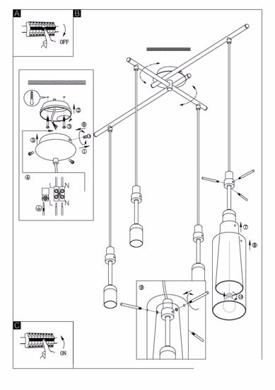 Lampadario a sospensione per cucina moderna