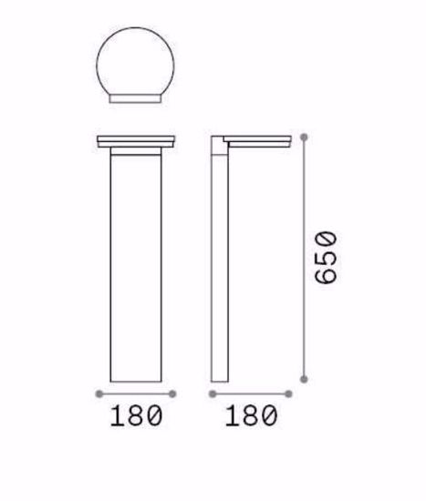 Path pt round ideal lux lampione da giardino led 10w 4000k antracite ip65