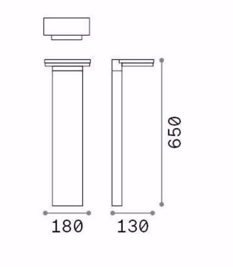 Path pt square 3000k ideal lux lampione da giardino antracite squadrato ip65