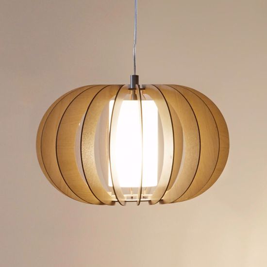 Lampadario per cucina moderna in legno acero