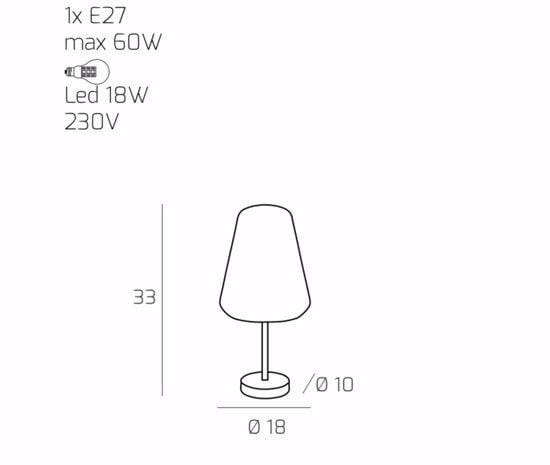 Toplight double skin lampada da comodino moderna vetro trasparente