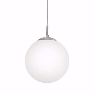 Lampadario pendente per cucina sfera vetro bianco