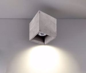 Faretto led cubo di cemento grigio da soffitto gu10