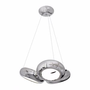 Lampadario moderno cromo led 36w 4000k per soggiorno