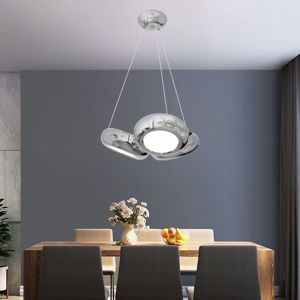 Lampadario moderno cromo led 36w 4000k per soggiorno