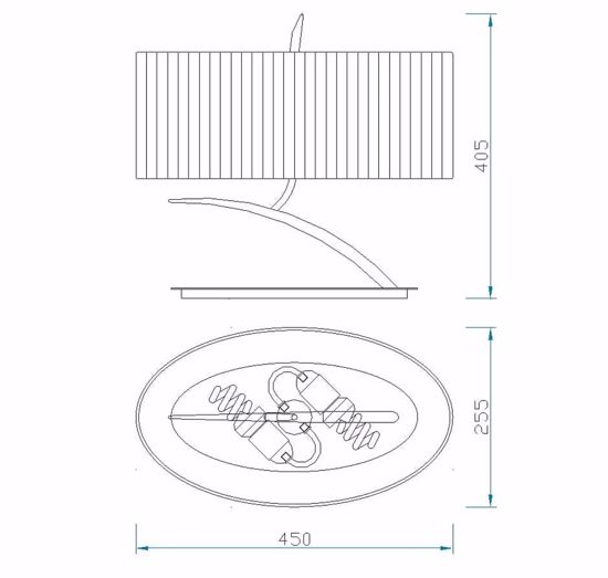 Lampada per camera da letto cromo lucido design paralume ovale