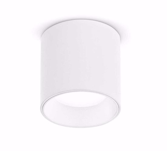 Dot pl round mini faretto led da soffitto 4.5w 3000k cilindro metallo bianco ottica 40 ideal lux