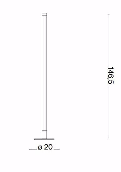 Yoko ideal lux lampada da terra led 3000k bianca extra sottile