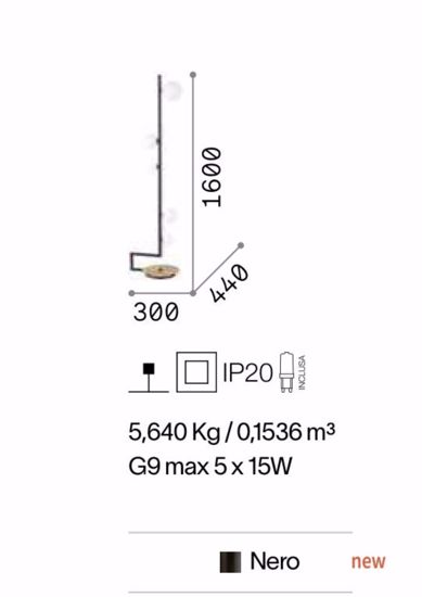 Birds tl1 ideal lux lampada da terra nera oro sfere vetro bianco