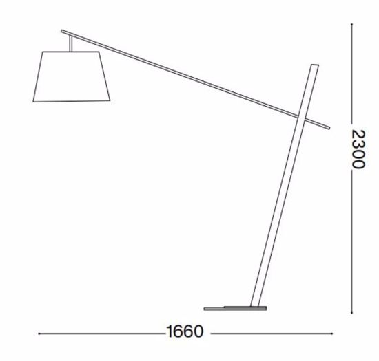 Eminent pt1 lampada da terra ad arco ideal lux in legno naturale bianca paralume