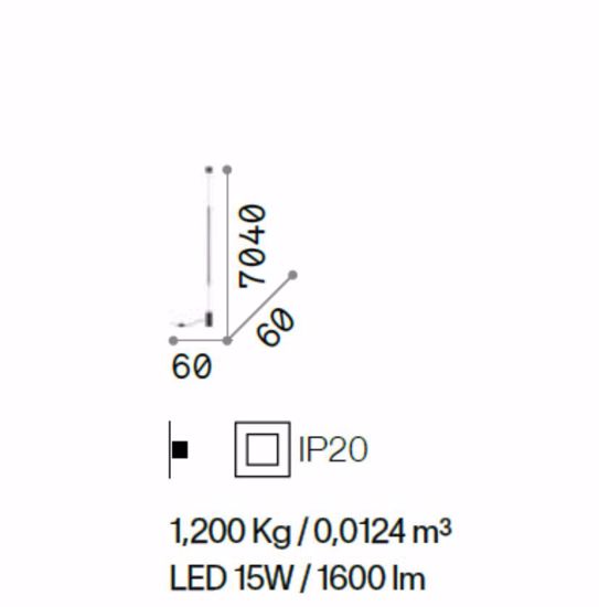 Ideal lux filo pt piantana sospesa dal soffitto led 15w 3000k oro ottone