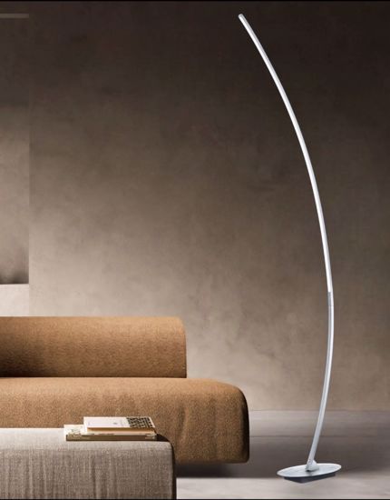 Lampada arco moderna nickel led 11w 3000k design curva