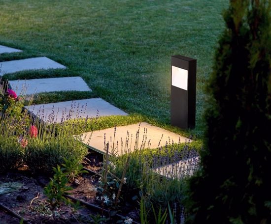 Lampioncino da esterno giardino moderno led 10w 3000k ip44 antracite