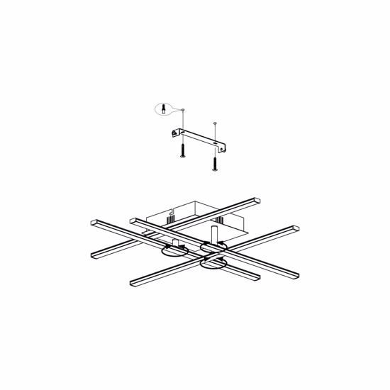 Plafoniera moderna nera led 21w 3000k per soggiorno