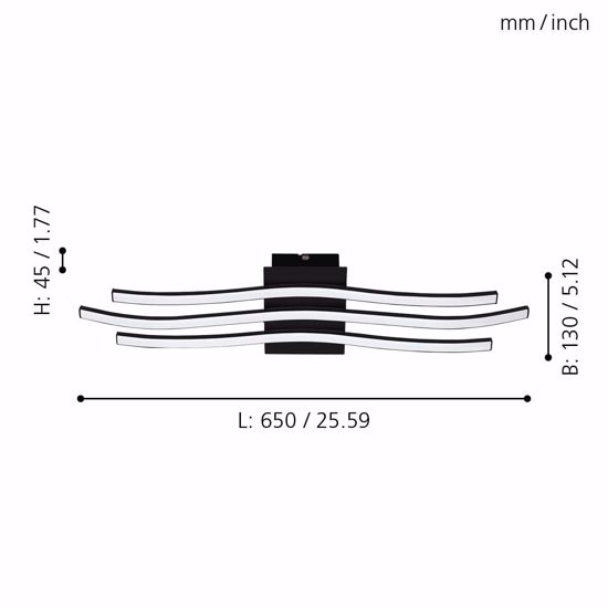 Plafoniera nera led 21w 3000k design moderna per soggiorno